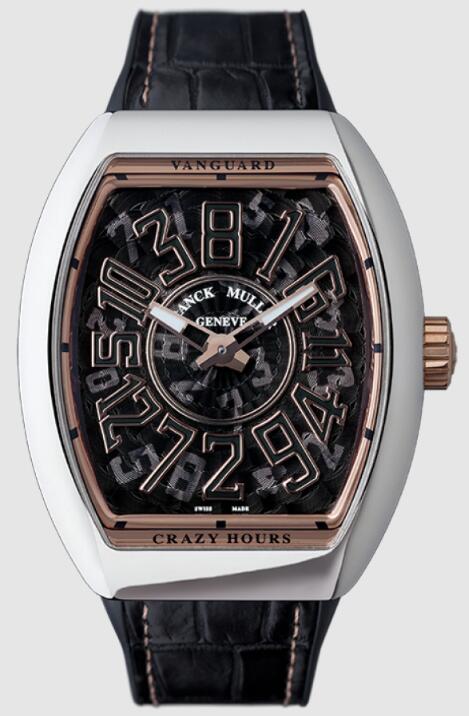 Buy Franck Muller Vanguard Crazy Hours Replica Watch for sale Cheap Price V45CHJPANISTG AC5N Black Dial